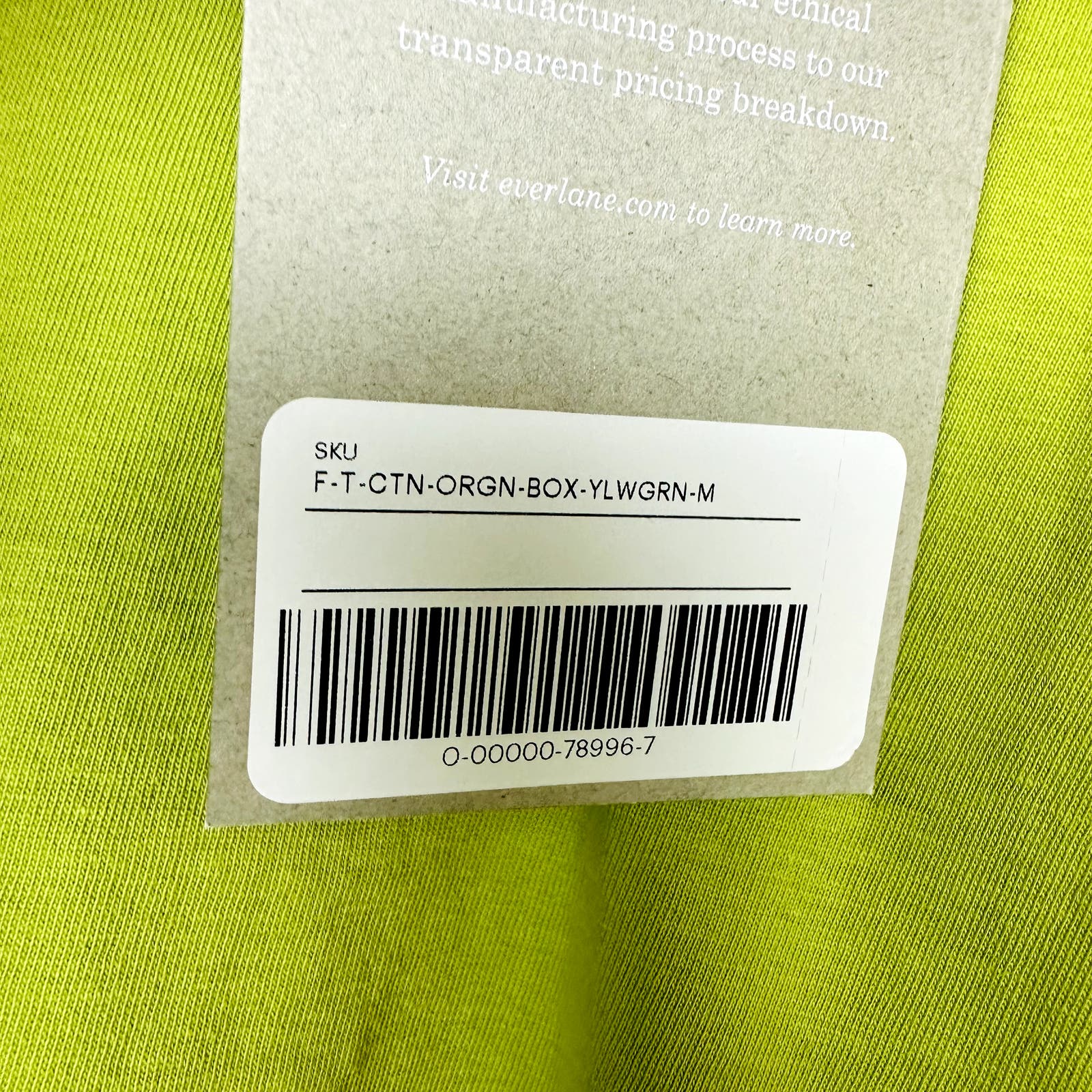 Everlane NWT Organic Cotton Boxy Short Sleeve Tee Green Size Medium