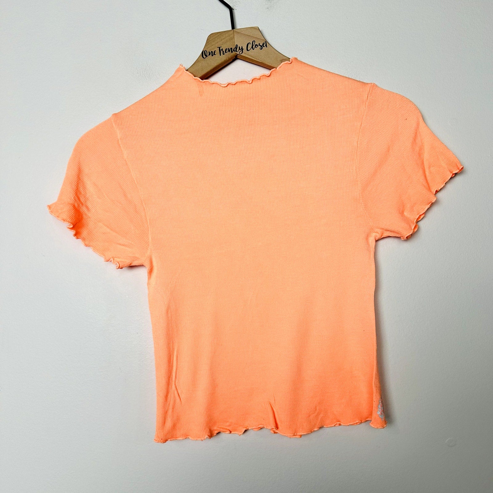 Free People NWOT Madeline Funnel Baby Tee Peach Size XS/S