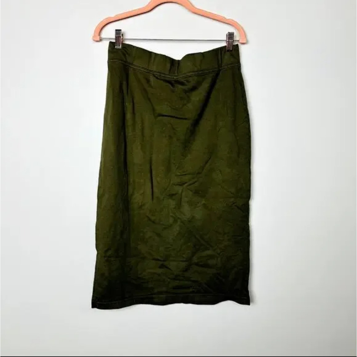 Free People Elastic Waist with Side Slit Green Pencil Skirt Size XSmall