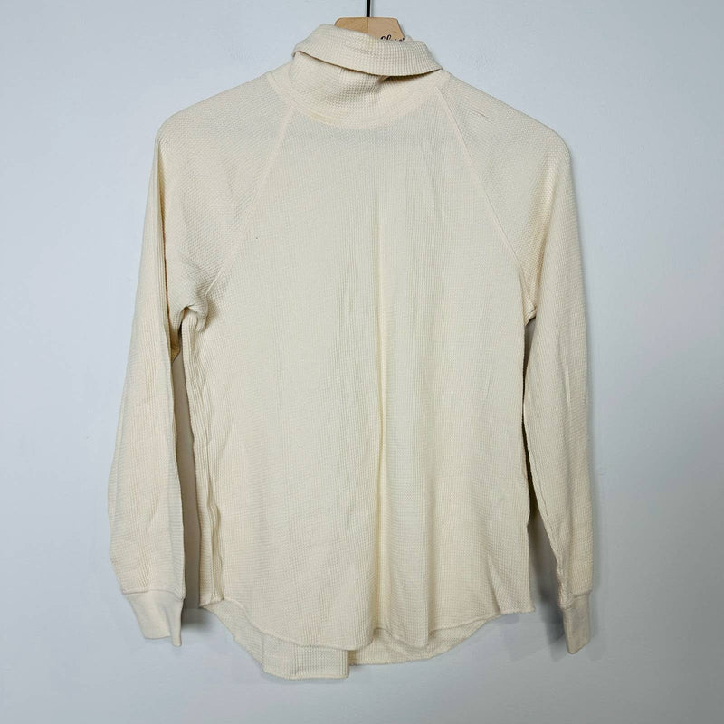 Everlane NWT The Organic Cotton Turtleneck Waffle Tee Shirt Canvas Size Small