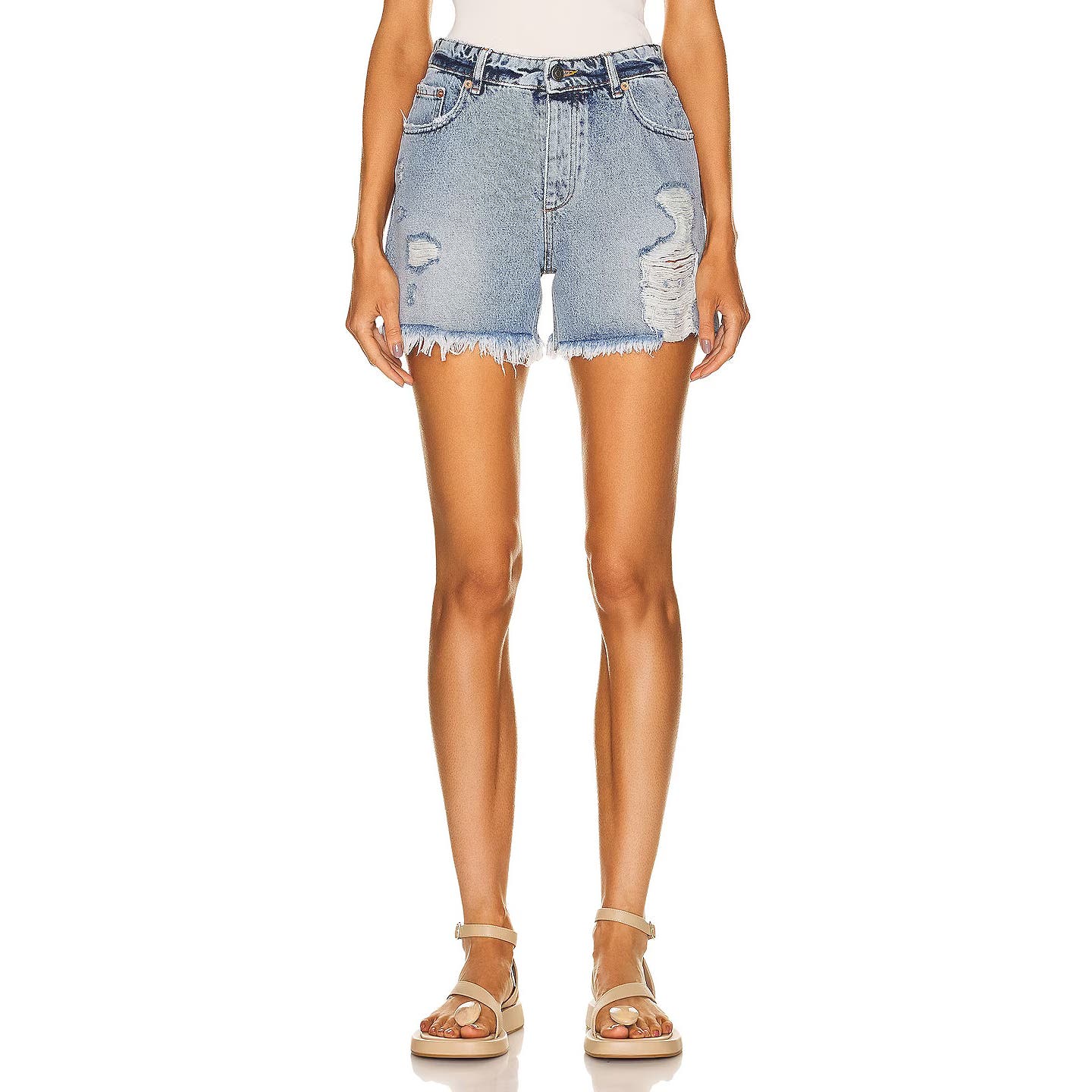 Ser.O.Ya NWT Revolve Sorrento Blue Mia Distressed Short Size 27