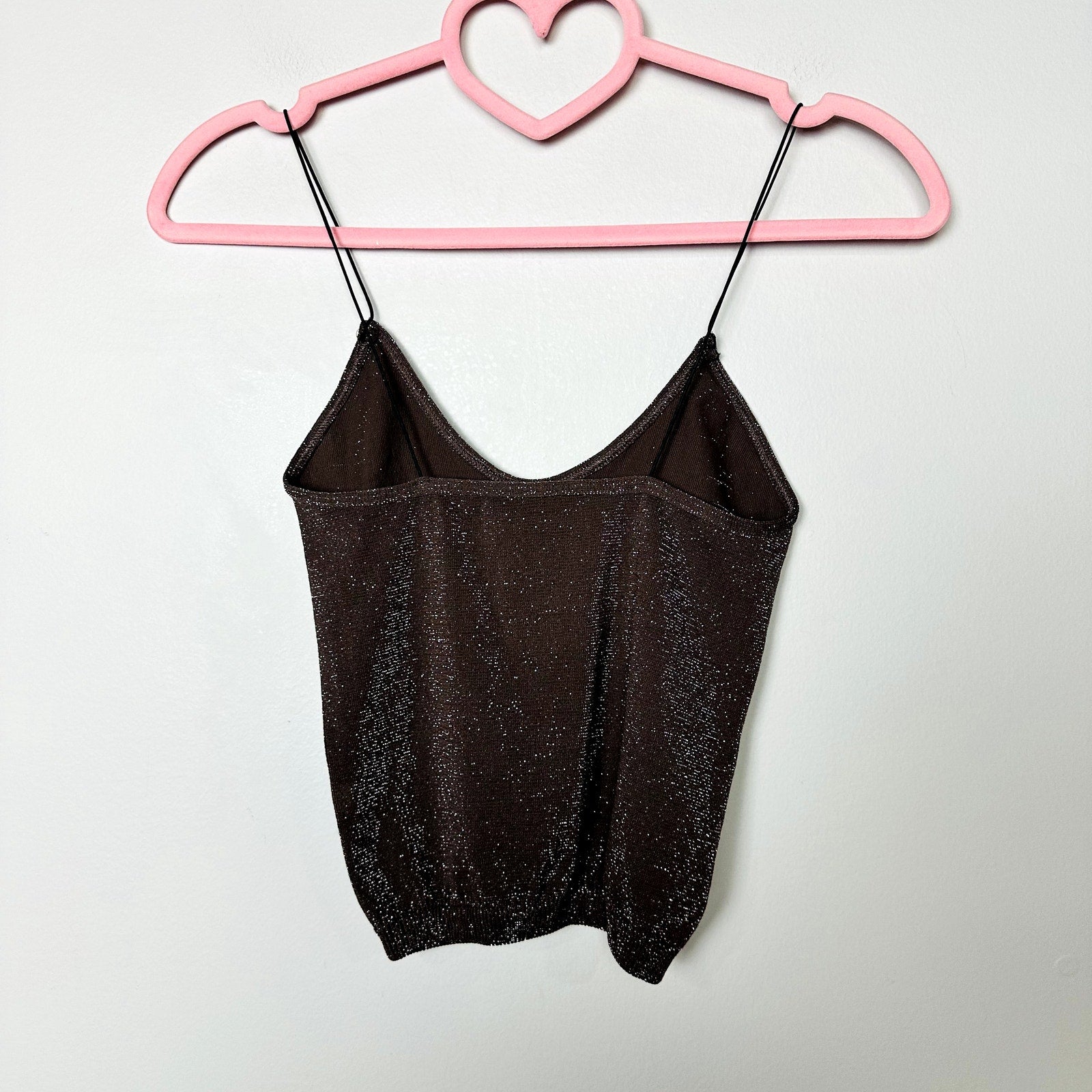 Intimately by Free People NWOT Brown Metallic Scoop Neck Brami Crop Top Size XS/S