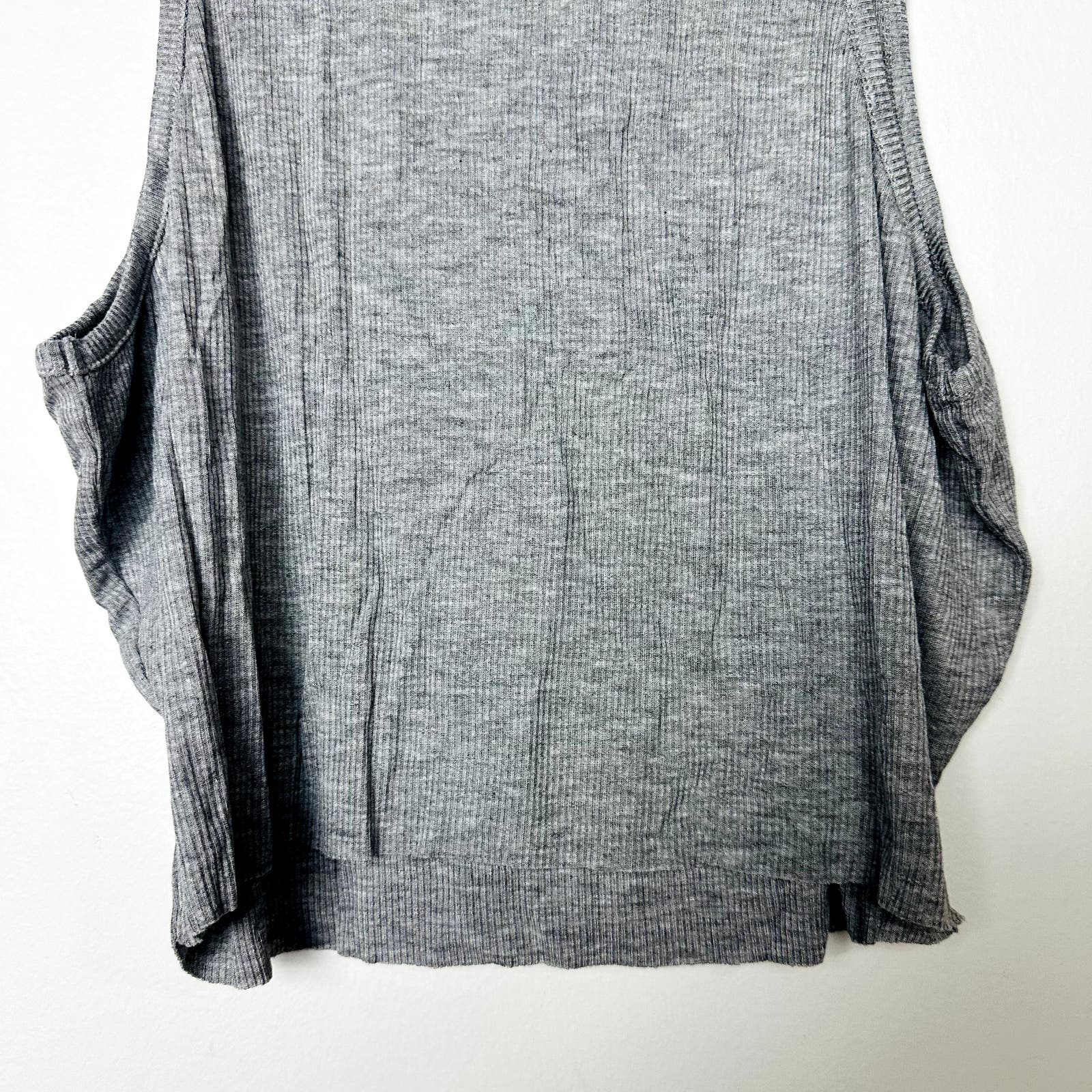 Free People NWT Revolve High Neck Ribbed Crop Heather Grey Size Large