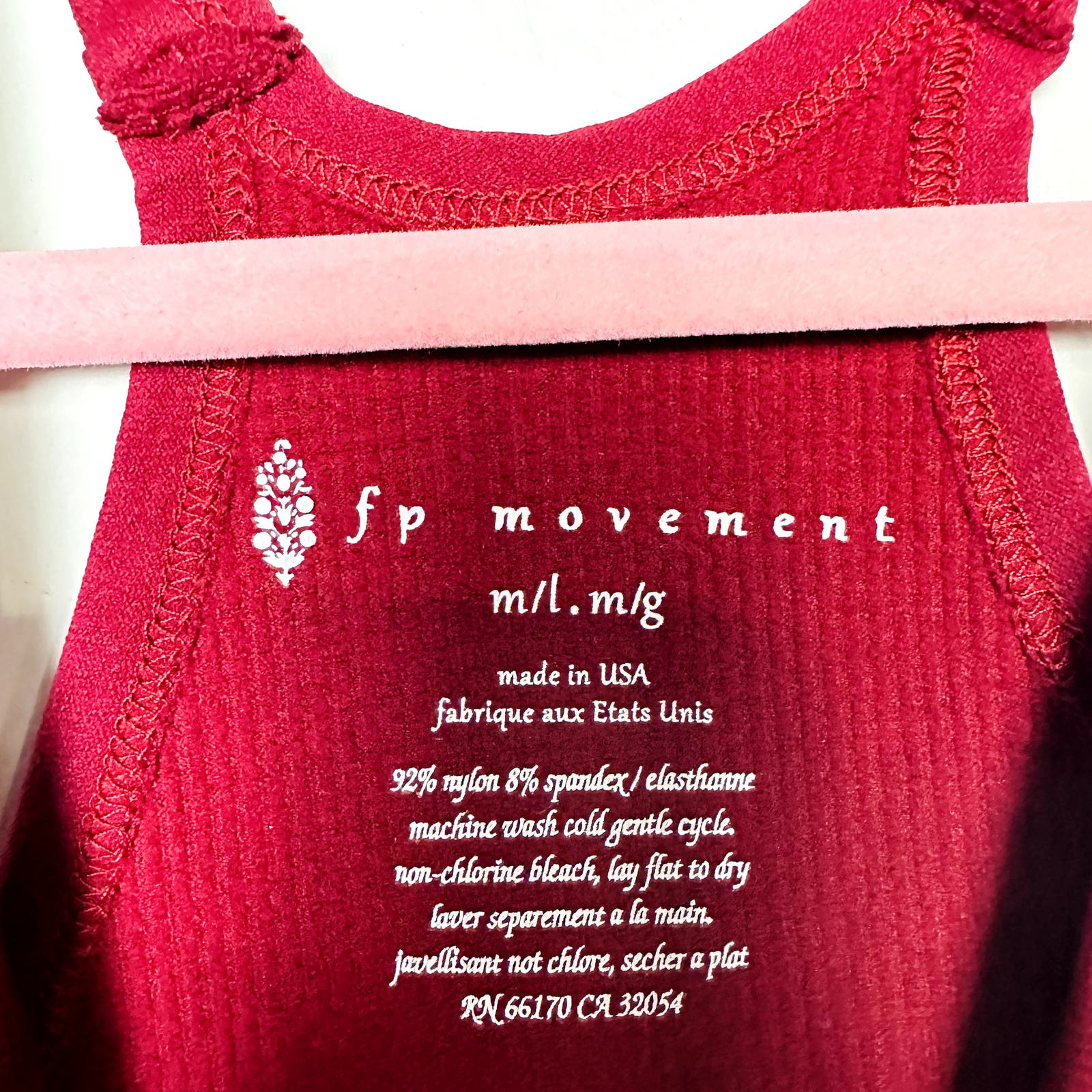 Free People Movement NWOT Red Happiness Runs Crop Top Size M/L