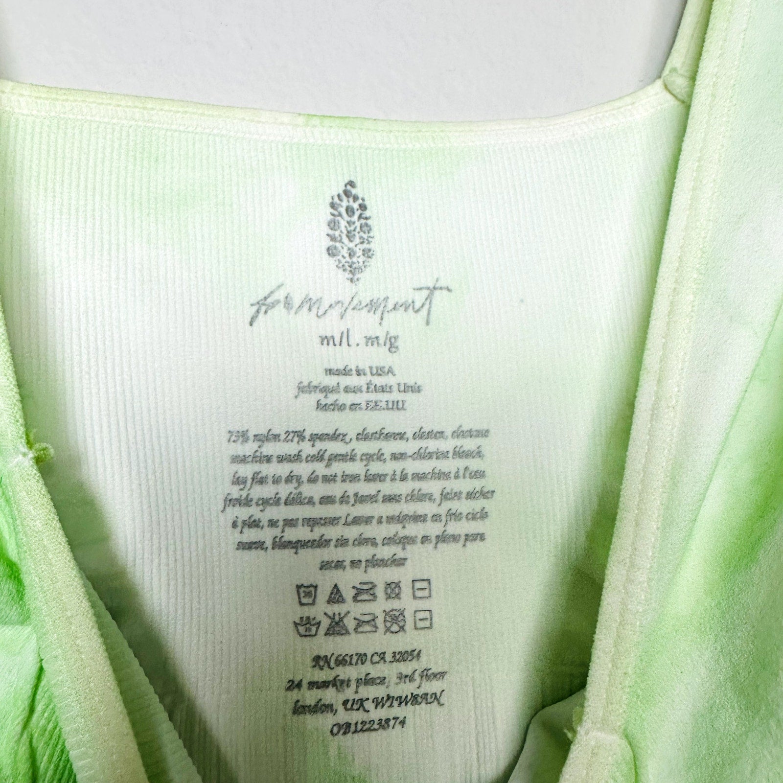 Free People NWOT Electric Pistachio Good Karma Sports Bra Size M/L