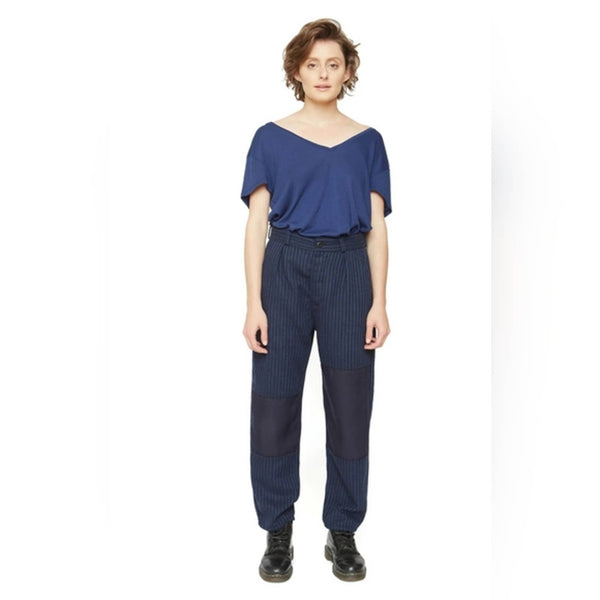 Free People X Sandrine Rose NWT Paper with Patch Pinstripes Pants Berlin