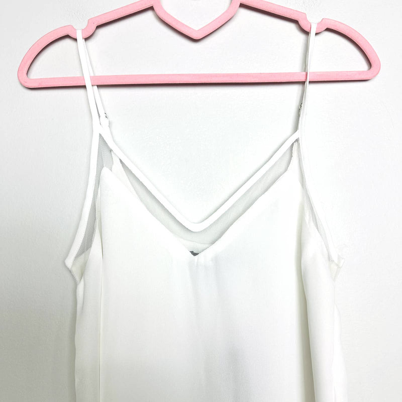Lulus NWT Sweet Fling White Mesh Adjustable Straps Tunic Tank Top White