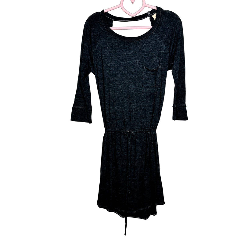 Chaser NWT Triblend Jersey Drape Back Cutout Shirttail Pocket Dress Gray Medium