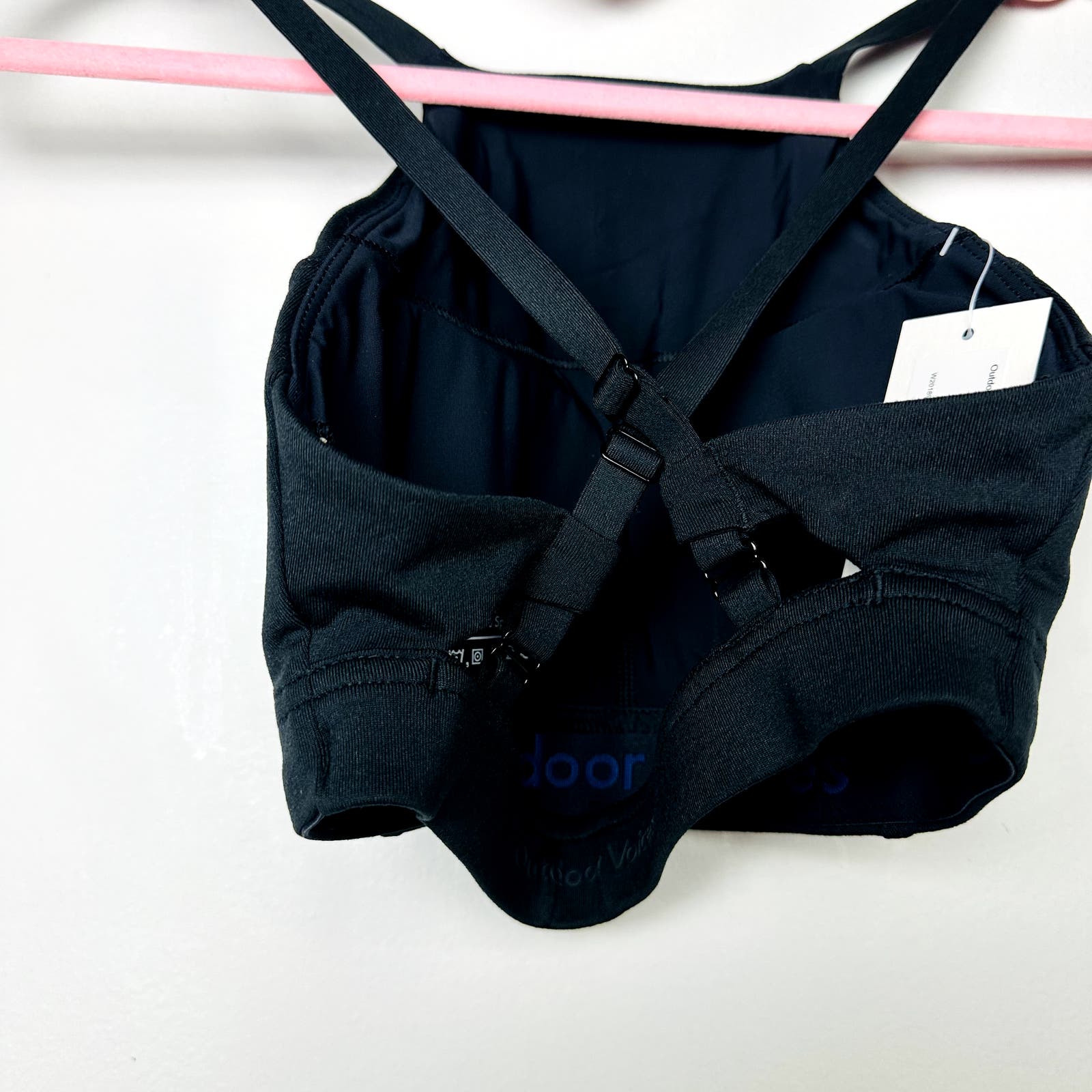 Outdoor Voices NWT Flow Strappy Bra Black Size XXS