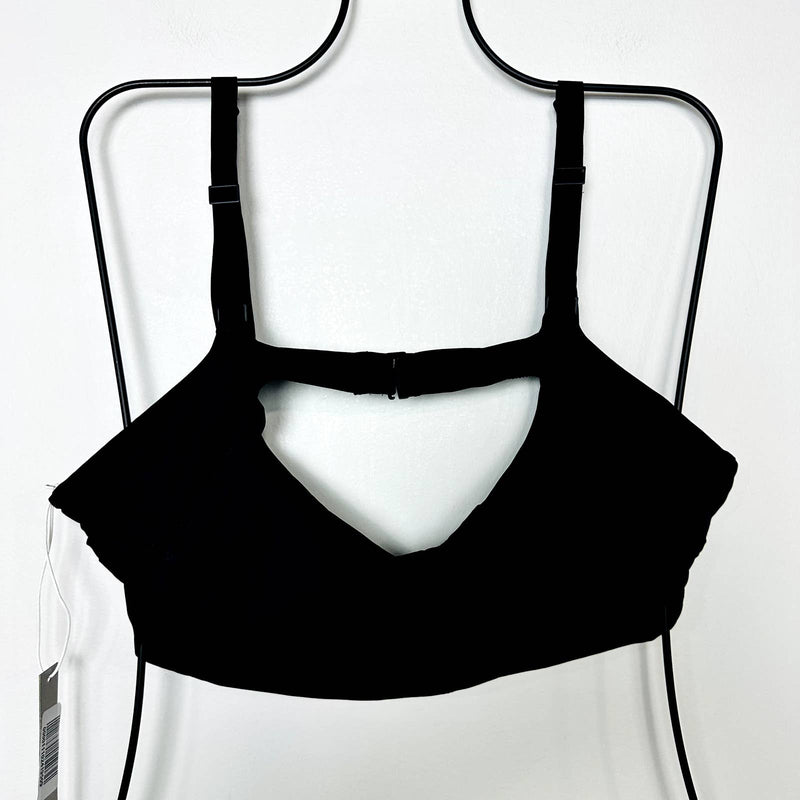 Everlane NWT The Square Neck Beach Swimwear One Piece Bikini Top Black Size XL