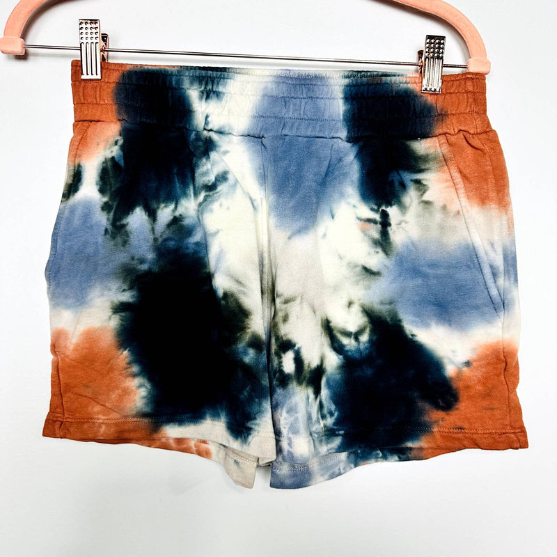 Monrow NWT Coral Reef Tie Dye Ex-Boyfriend Sporty Sweatshort Faded Black Small