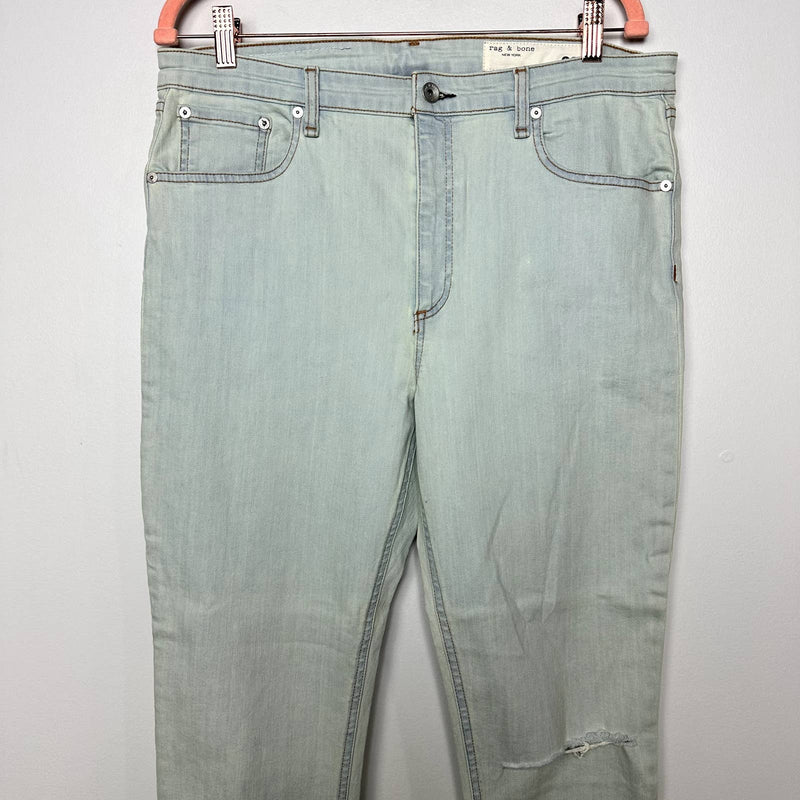 rag & bone NWT Nina Ripped High Waist Ankle Skinny Jeans Lake District Size 32