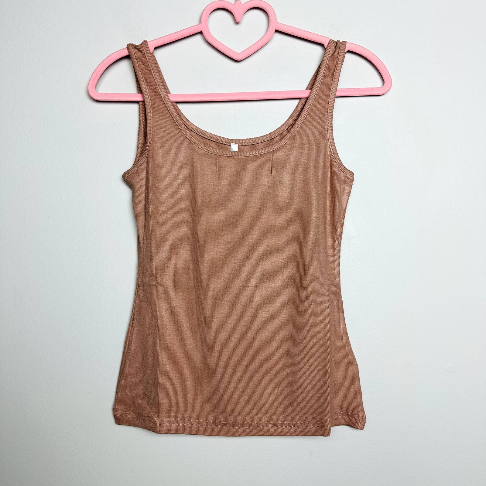 Lulus NWT Staple Style Ribbed Knit Scoop Neck Tank Top Dusty Rose Size Small