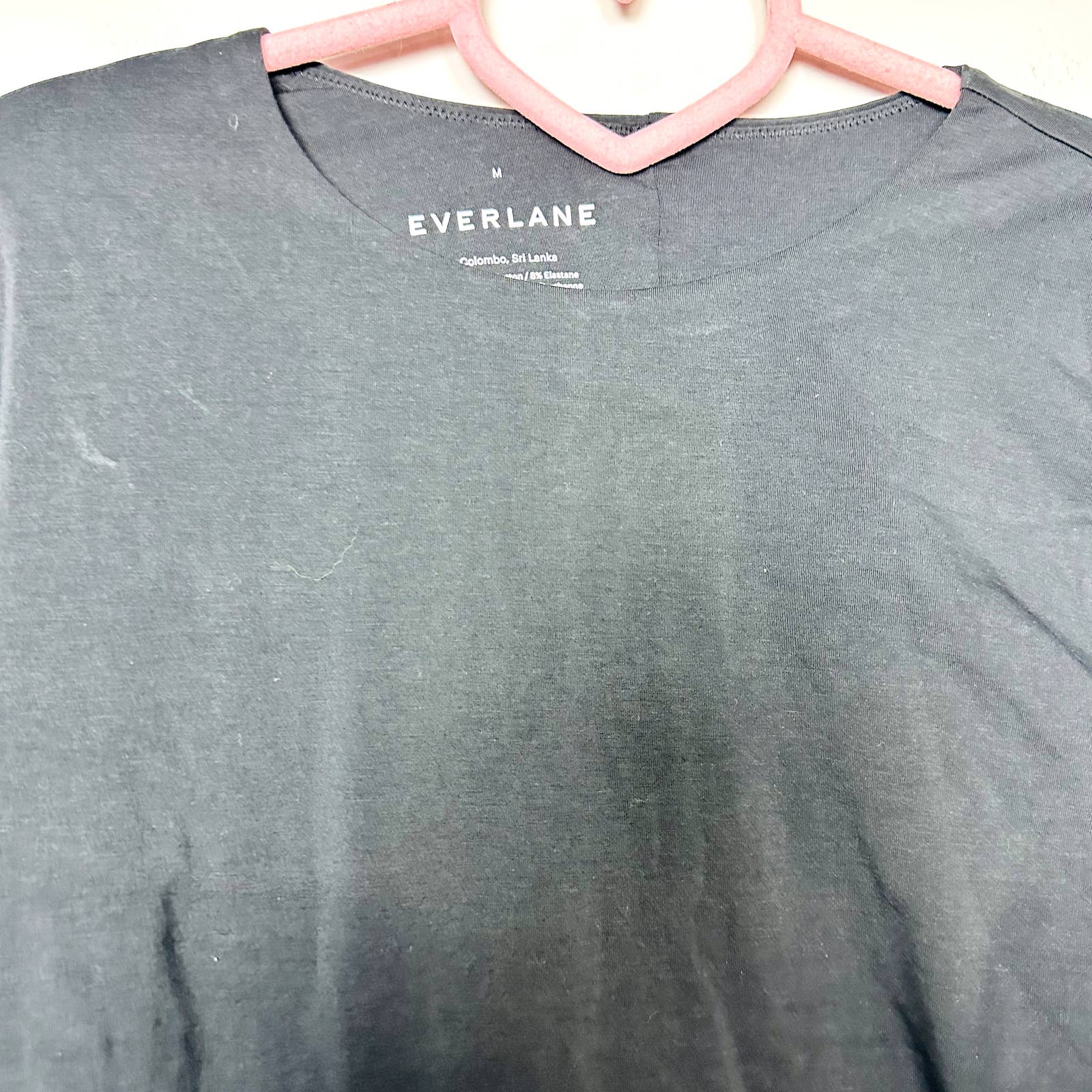 Everlane NWT The Short Sleeve Crew Neck Supima Cotton Bodysuit Black Size Medium