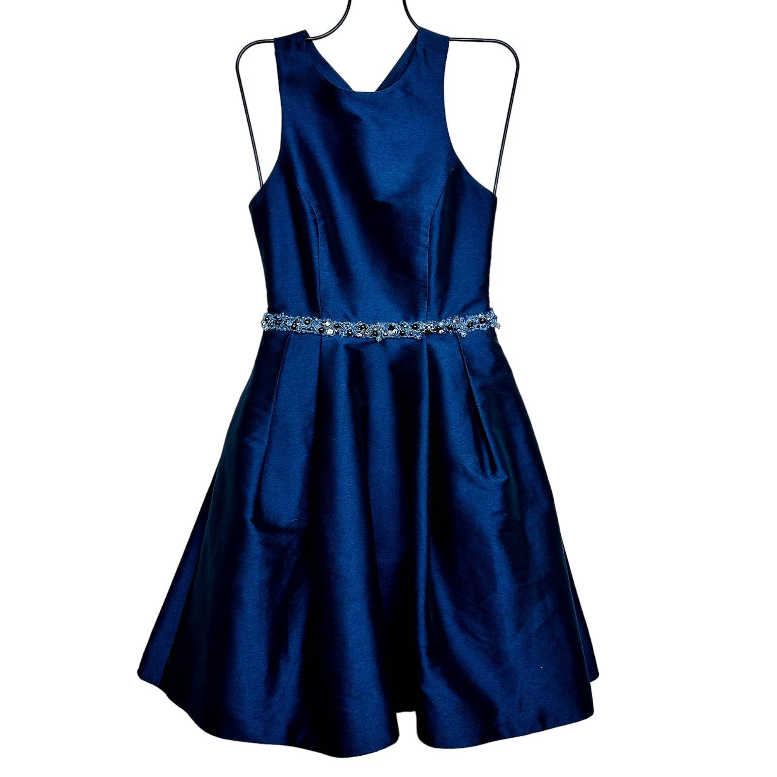ML Monique Lhuillier We Belong Together A-Line Cocktail Dress Navy Size 2