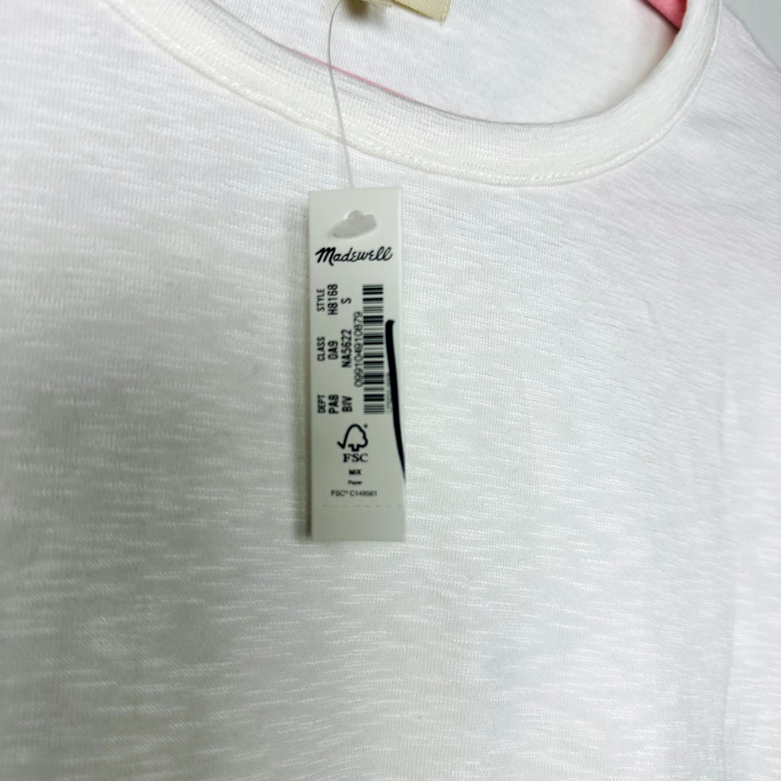Madewell NWT White Crew Neck Short Sleeve Baby Tee
