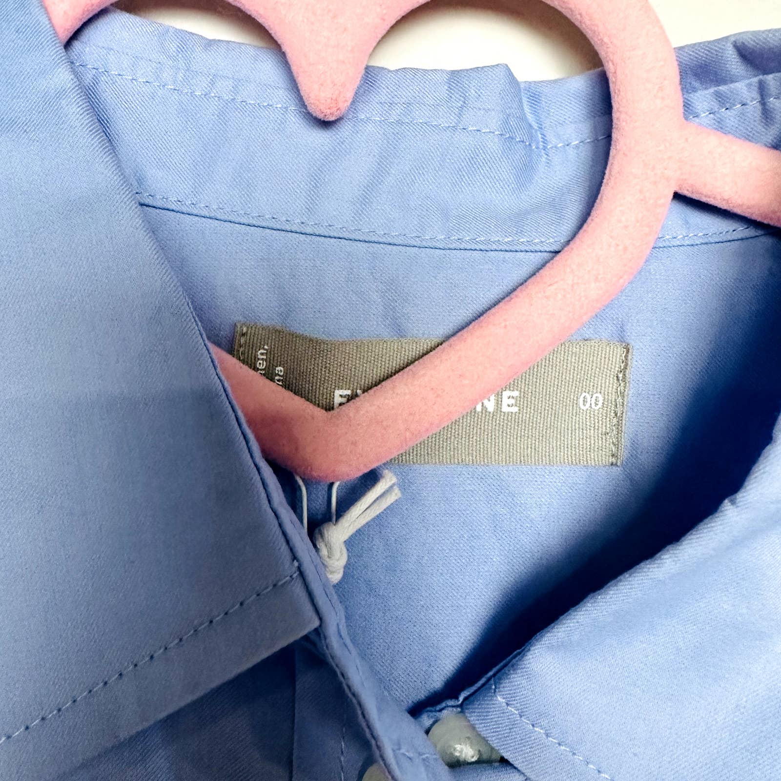 Everlane NWT The Silky Cotton Oversized Tunic Button Down Shirts Blue Size 00