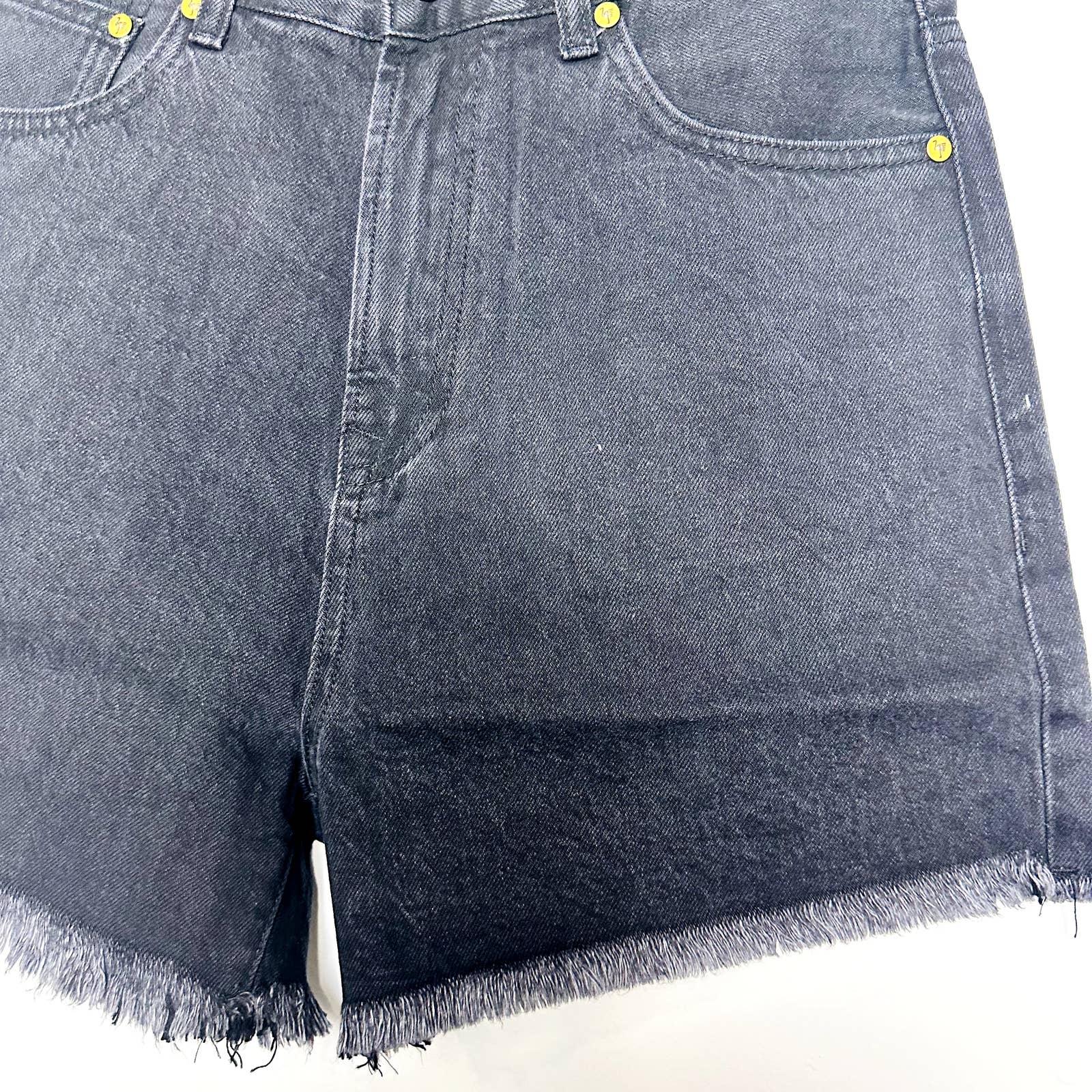 Free People X Sandrine Rose NWT Harem Mid Rise Raw Hem Denim Shorts Rock Size 27