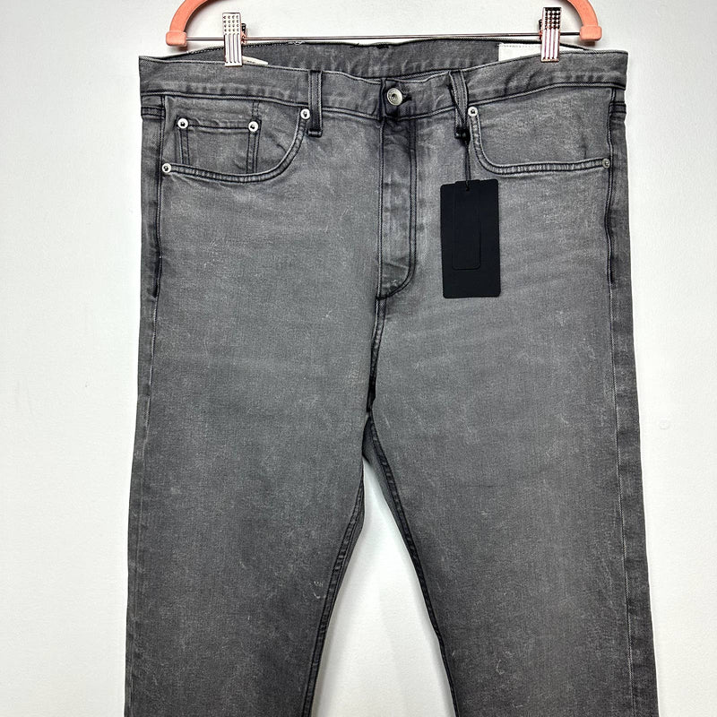 rag & bone NWT Mid-Rise Stretch Classic Slim Straight Denim Jeans Gray Size 38