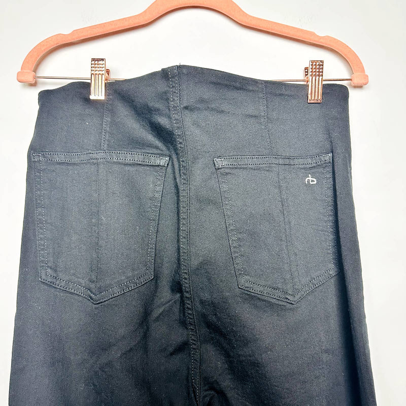 rag & bone NWT Nina High Rise Pull-On Slim Fit Loopback Jeans Black Size Large