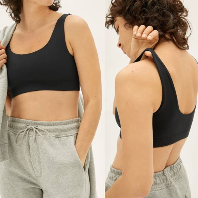 Everlane NWT The Perform Cropped Bra Workout Yoga Sports Bra Black Size Medium