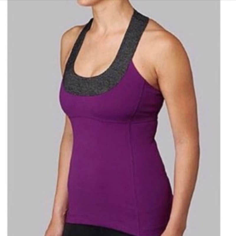 Lululemon Scoop Neck Racerback Built In Shelf Bra Tank Top Purple Size 4