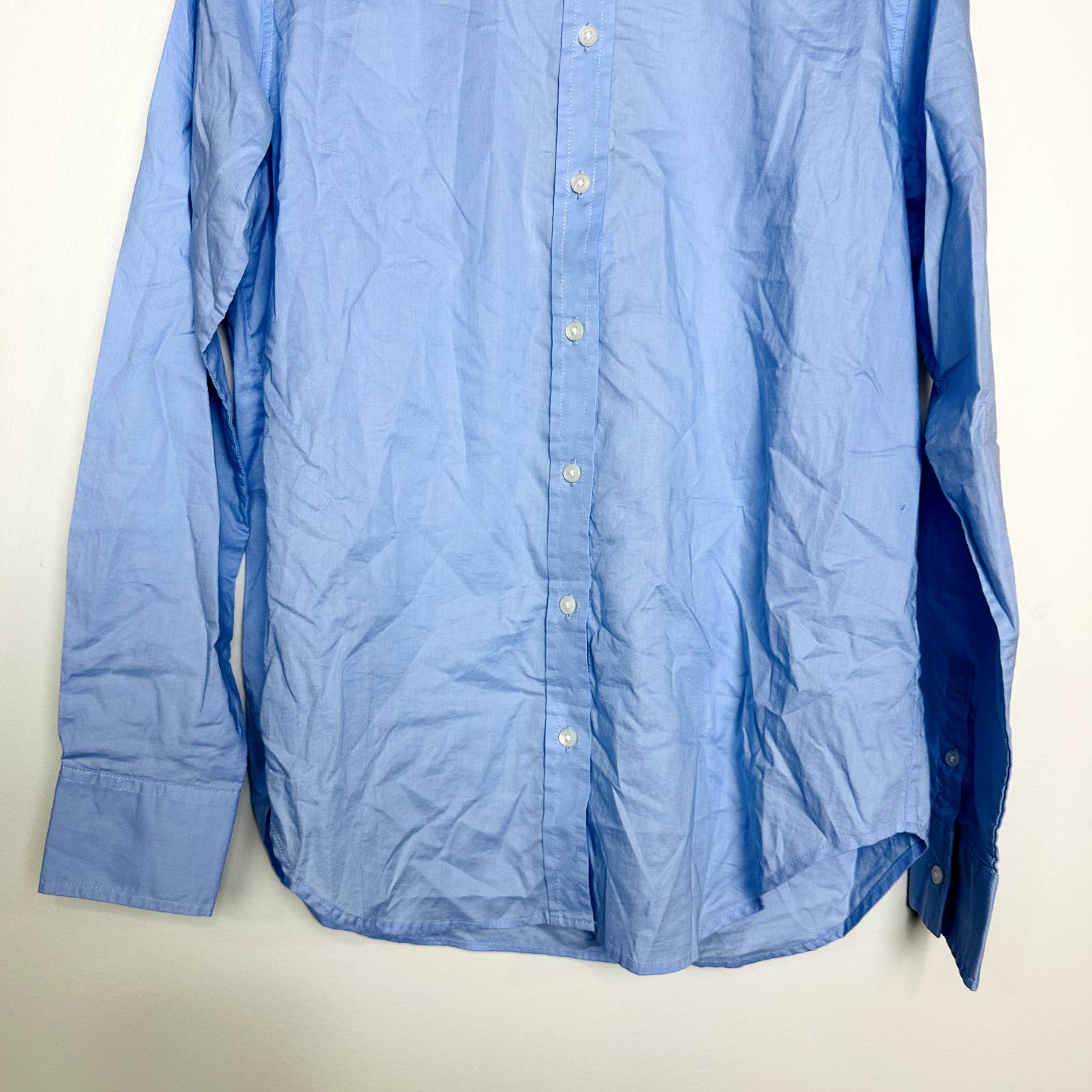 Everlane NWT The Silky Cotton Oversized Tunic Button Down Shirts Blue Size 00