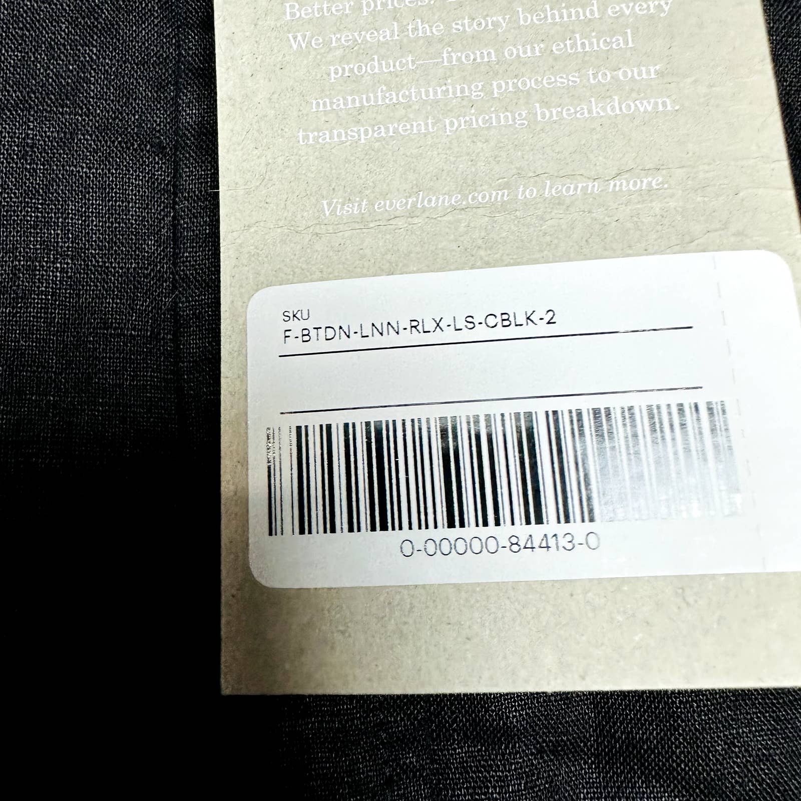 Everlane NWT The Linen Relaxed Button Down Long Sleeve Classic Shirt Black Sz 2