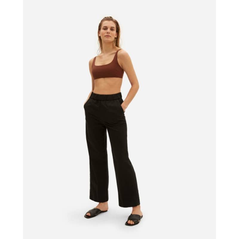 Everlane NWT Straight Leg Lightweight High Waist The Easy Pull On Pants Black 10