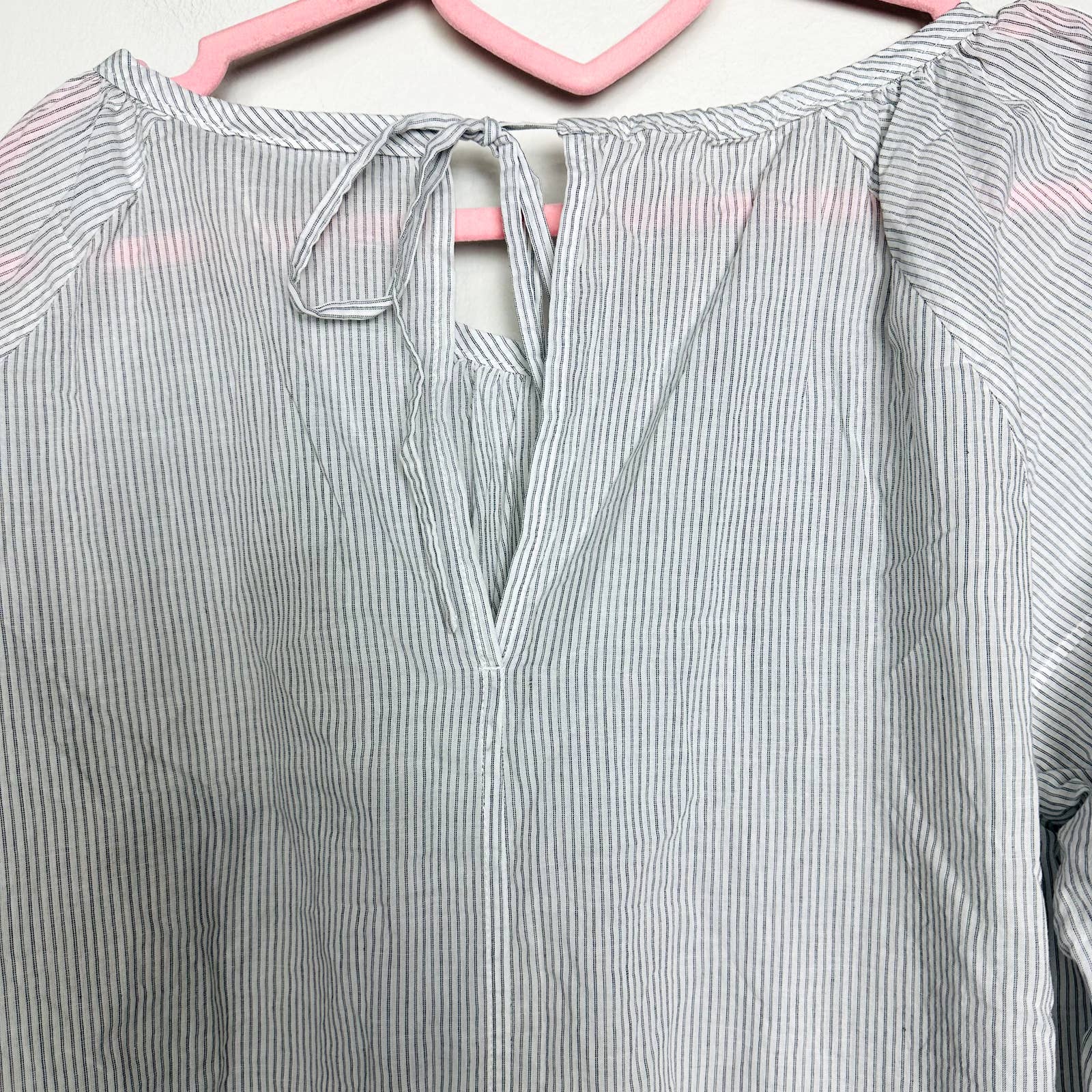 Everlane NWT Ruched Air Loose Fit 3/4 Sleeves Striped Blouse Multicolor Sz 00