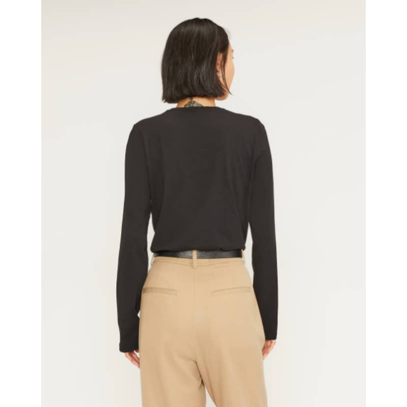 Everlane NWOT The Organic Cotton Long Sleeve Crew Neck Pullover Top Black Small