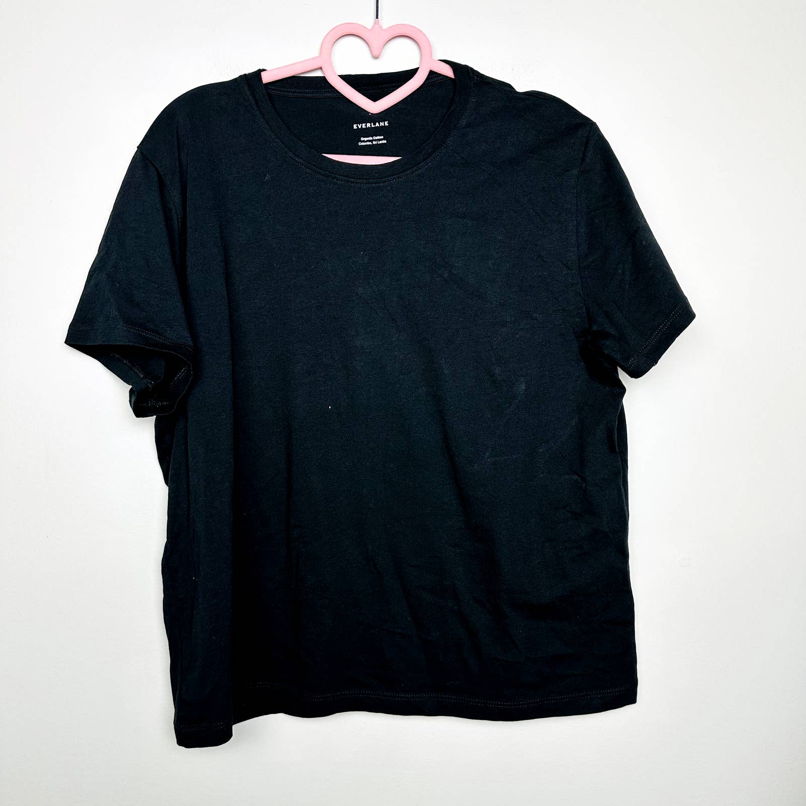 Everlane NWOT The Organic Cotton Box Cut Short Short Tee Shirt Black Size Large