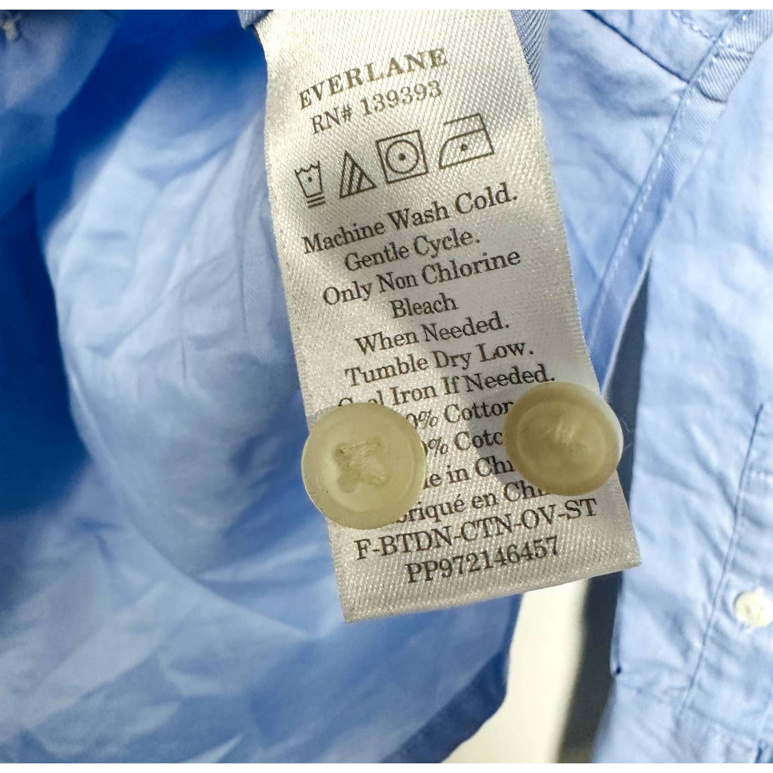 Everlane NWT The Silky Cotton Oversized Tunic Button Down Shirts Blue Size 00