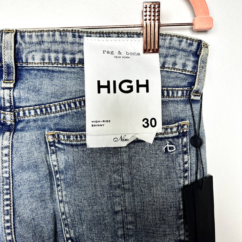 rag & bone NWT Nina High Rise Button Fly Skinny Leg Denim Jeans Farrow Size 30