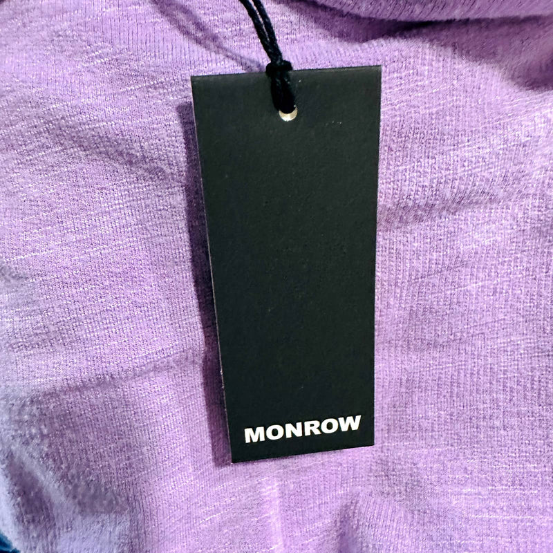 Monrow NWT Terry Cloth Embroidered Pull On Jogger Pants Heathered Purple Small