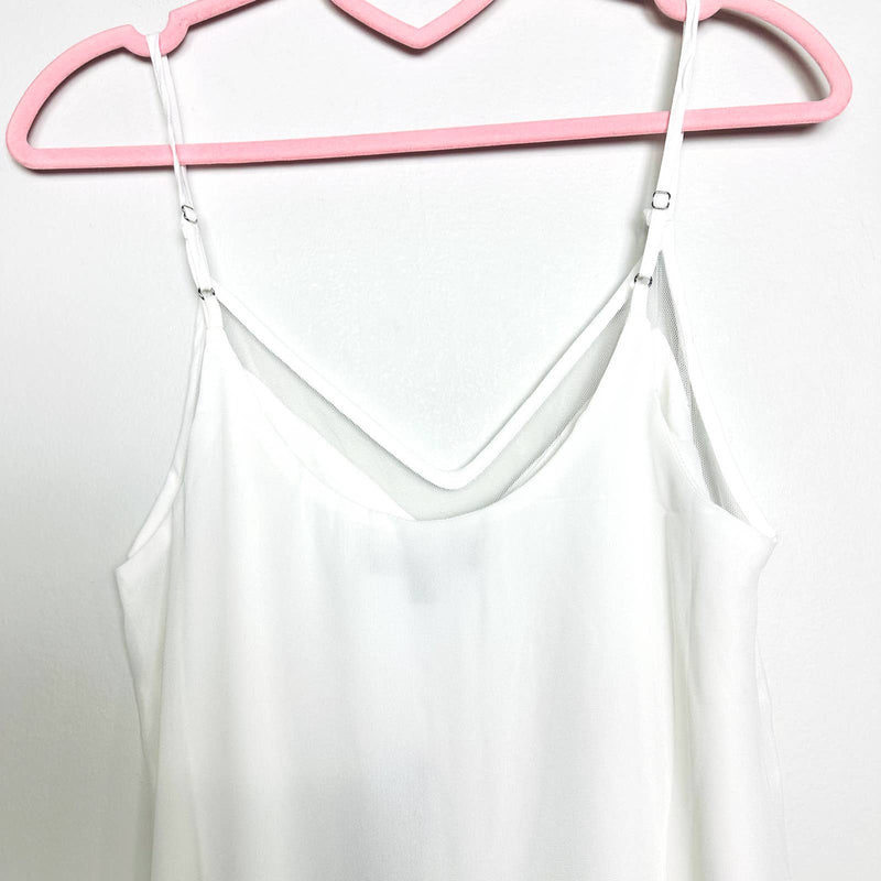 Lulus NWT Sweet Fling White Mesh Adjustable Straps Tunic Tank Top White