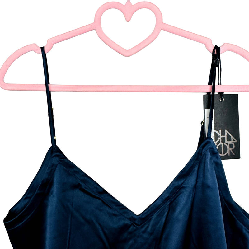 Chaser NWT Babydoll Satin Silky V-Neck Cropped Cami Tank Top Canopy Size Medium