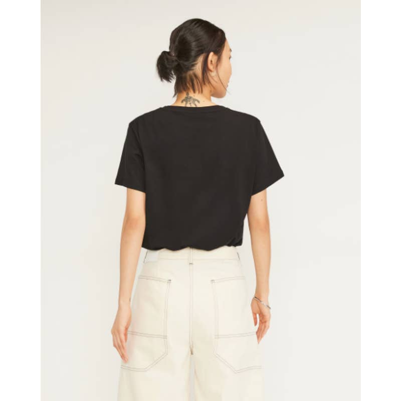 Everlane NWOT The Organic Cotton Box Cut Short Short Tee Shirt Black Size Large