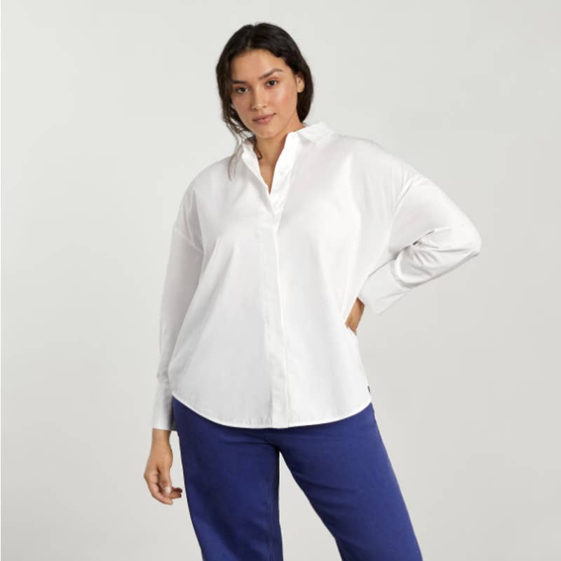 Everlane NWT The Oversized Poplin Long Sleeve Classic Tunic Shirts White Size 00