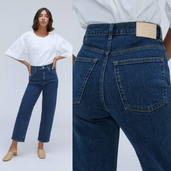 Everlane NWOT The Way High Waist Straight Ankle Denim Jeans Vintage Indigo Sz 27