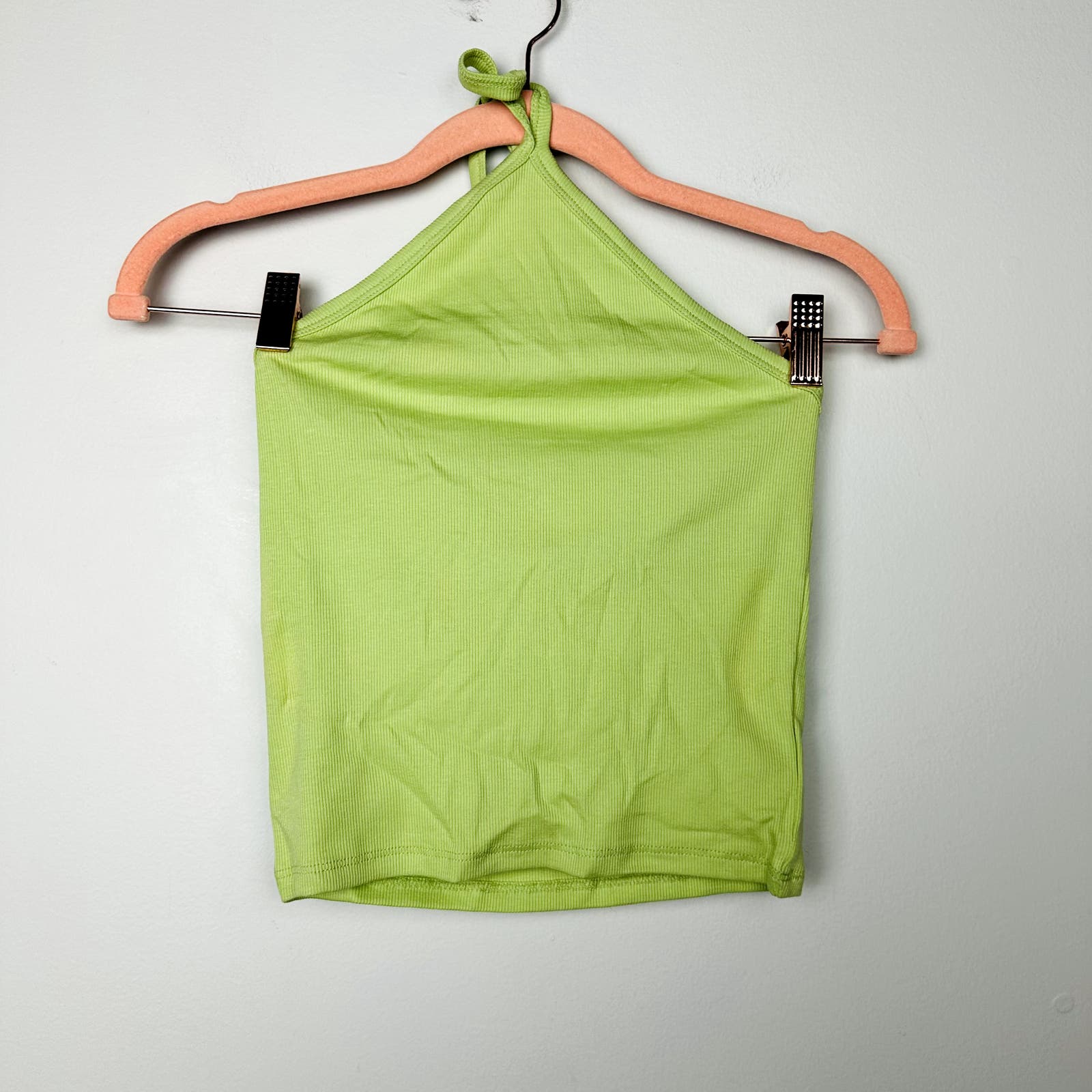 Madewell NWT Sweet Honeydew Brightside Rib Halter Tank Top Size Medium
