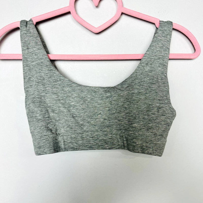 Everlane NWOT The Cotton Scoop Neck Unpadded Tank Bra Heathered Gray Size XXS