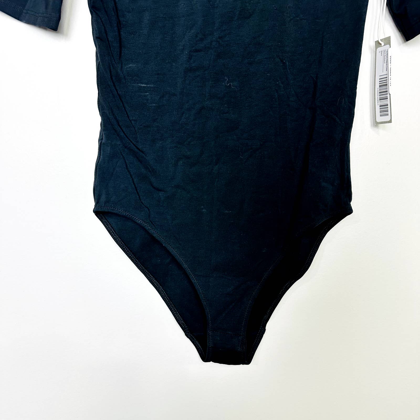 Everlane NWT The Short Sleeve Crew Neck Supima Cotton Bodysuit Black Size Small