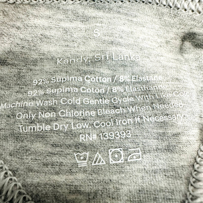 Everlane NWT The Thong Tagless Elastic Waist Low Rise Panty Heathered Gray Small