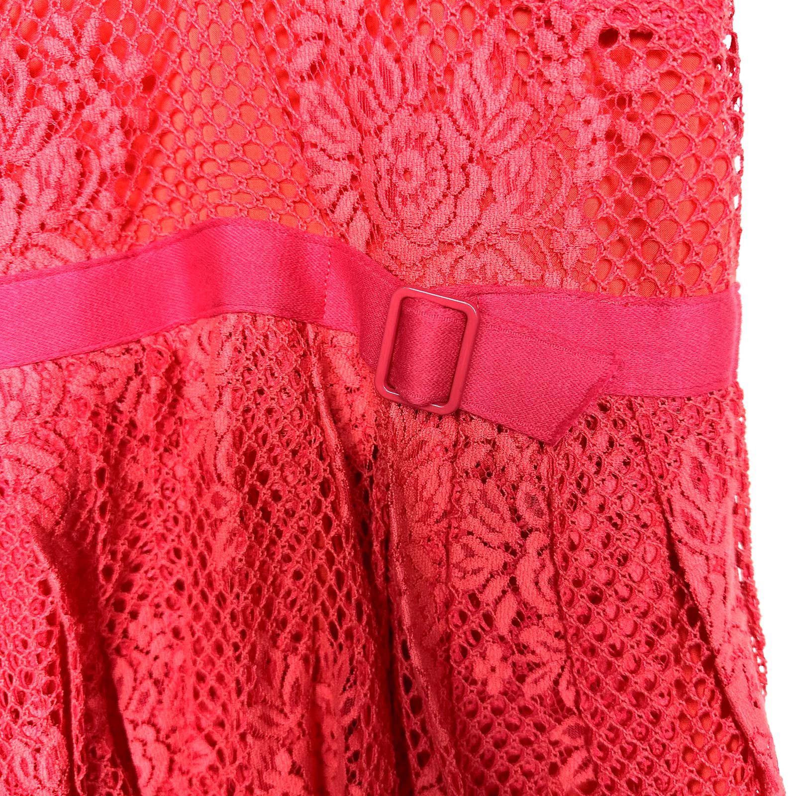 Free People Matchpoint Lace Layer Mesh Boho Midi Dress Watermelon Size 0
