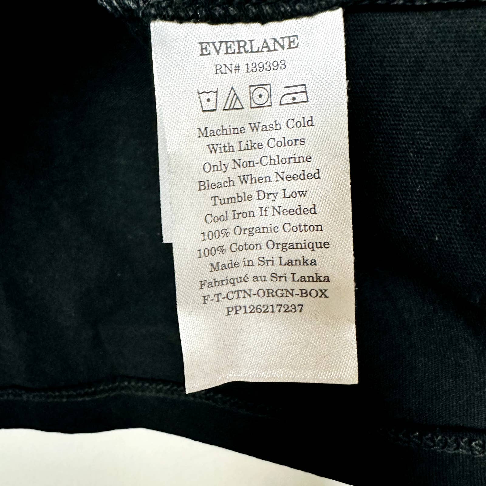 Everlane NWOT The Organic Cotton Box Cut Short Short Tee Shirt Black Size Large
