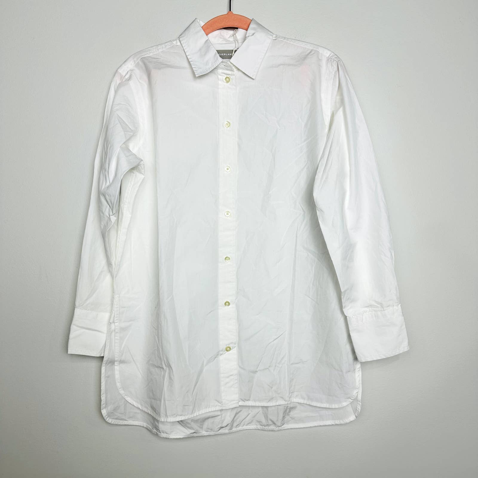 Everlane NWT The Oversized Poplin Long Sleeve Classic Tunic Shirts White Size 00