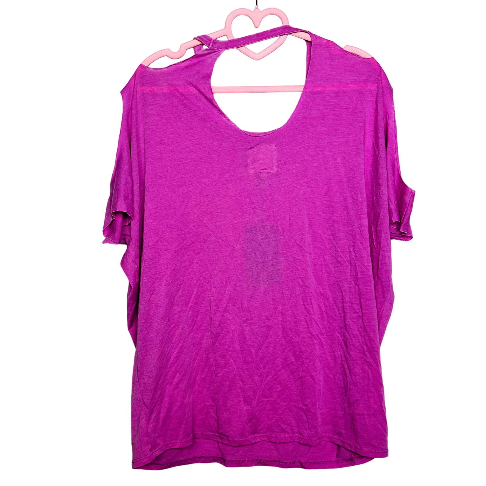 Chaser NWT Deconstructed Double Cold Shoulder Cutout Tunic Top Peony Size Medium