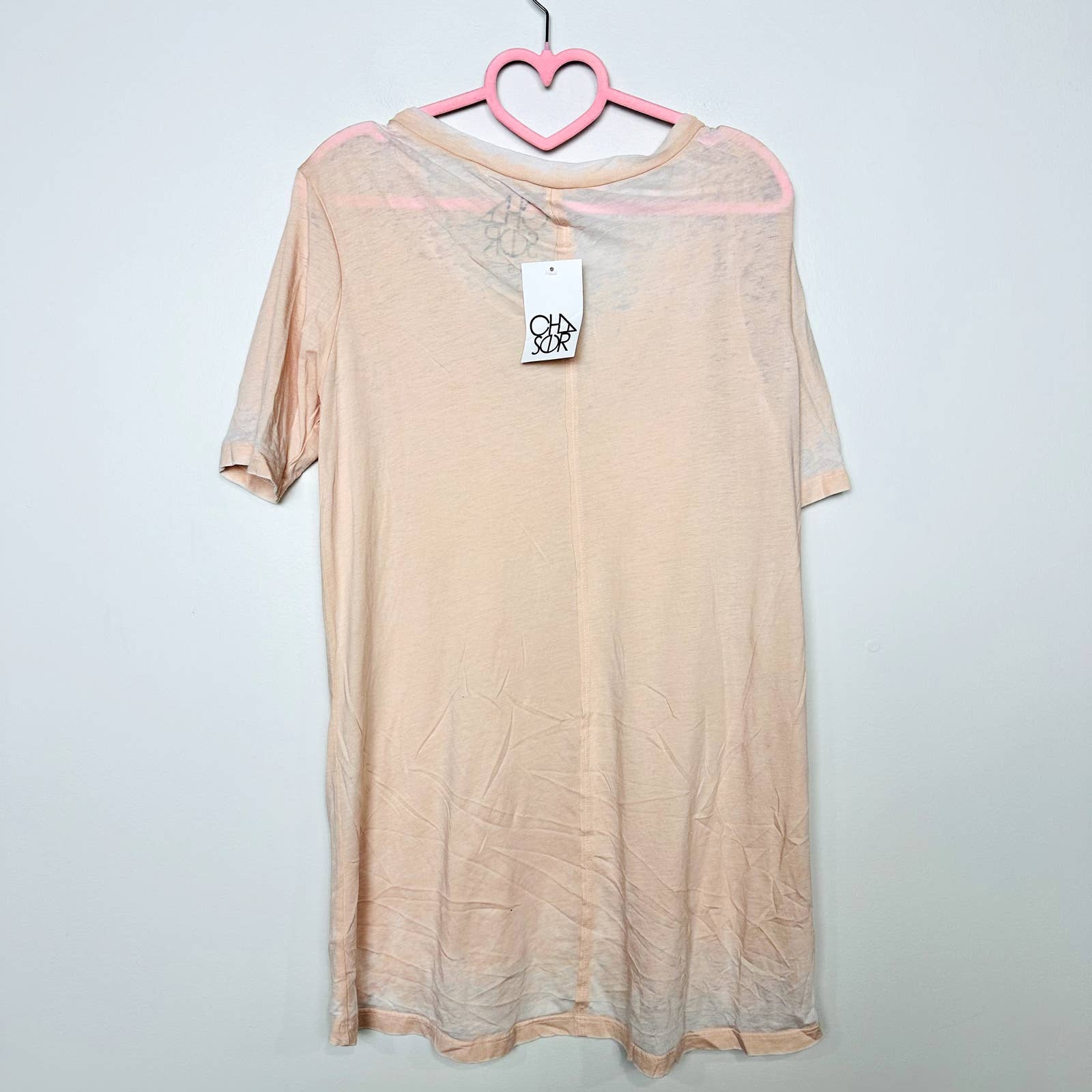 Chaser NWT Vintage Jersey VNeck Boyfriend Oversized Short Sleeve Tee Petal Small