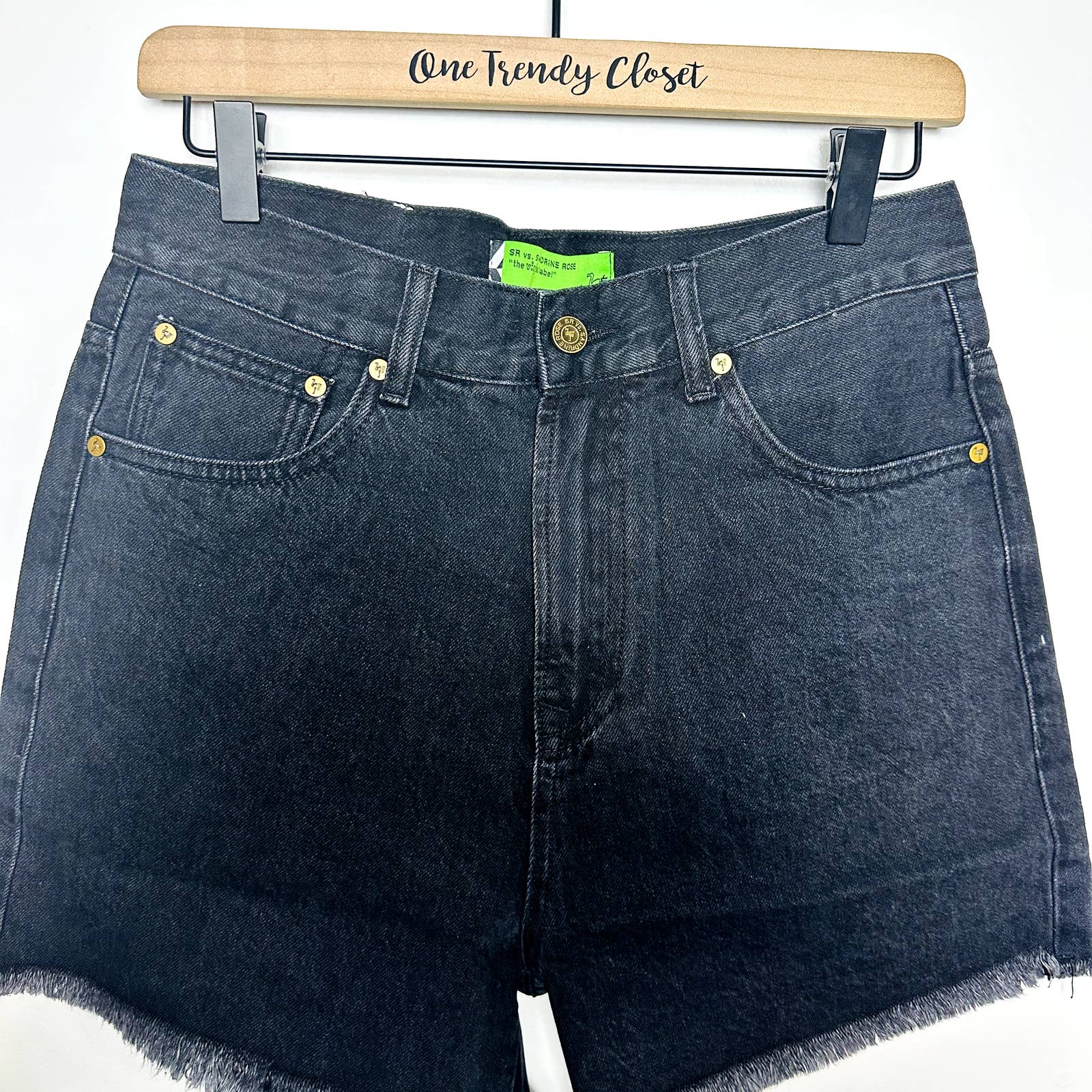 Free People X Sandrine Rose NWT Harem Mid Rise Raw Hem Denim Shorts Rock Size 27